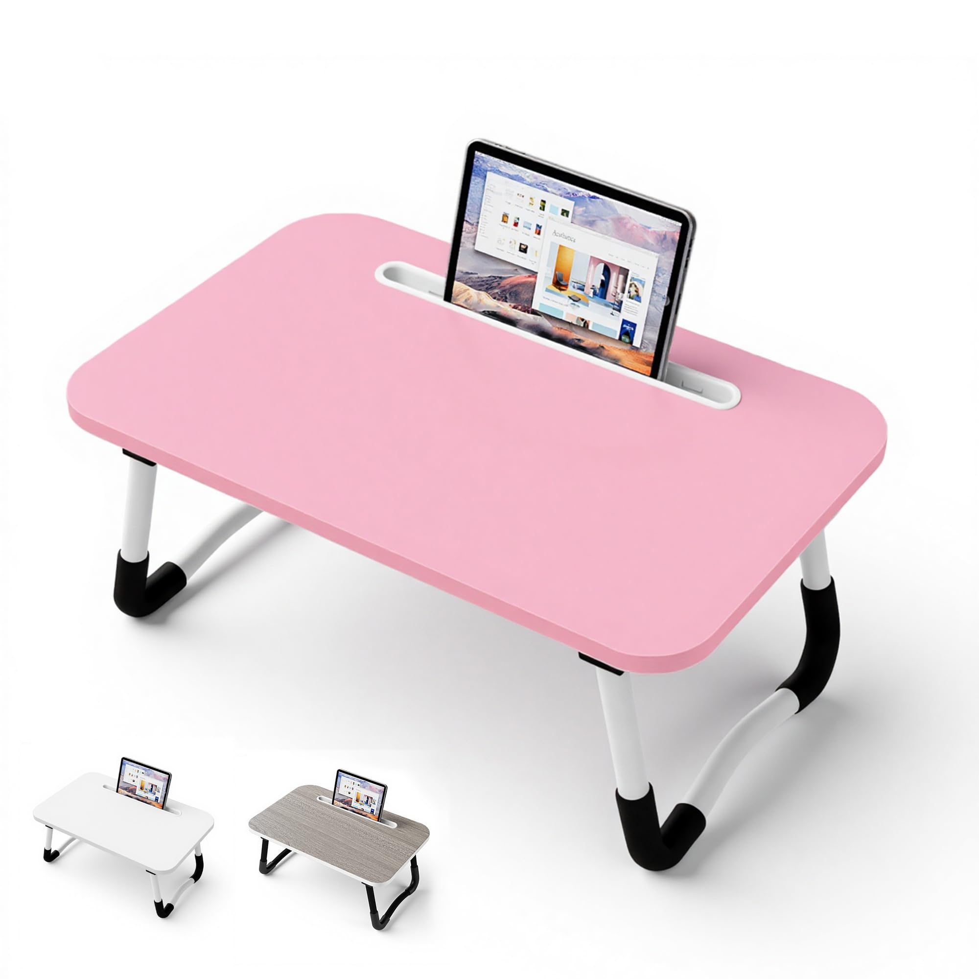 Small Laptop Bed Desk - Lap Desk 48 x 30cm for Breakfast Tray Table, Eating, Reading, Writing, Working, Laptop Stand for Bed, Sofa, Office and Home