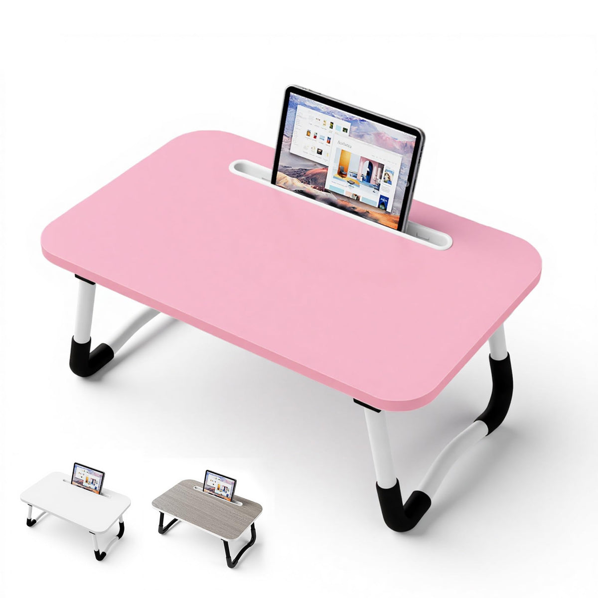 Small Laptop Bed Desk - Lap Desk 48 x 30cm for Breakfast Tray Table, Eating, Reading, Writing, Working, Laptop Stand for Bed, Sofa, Office and Home