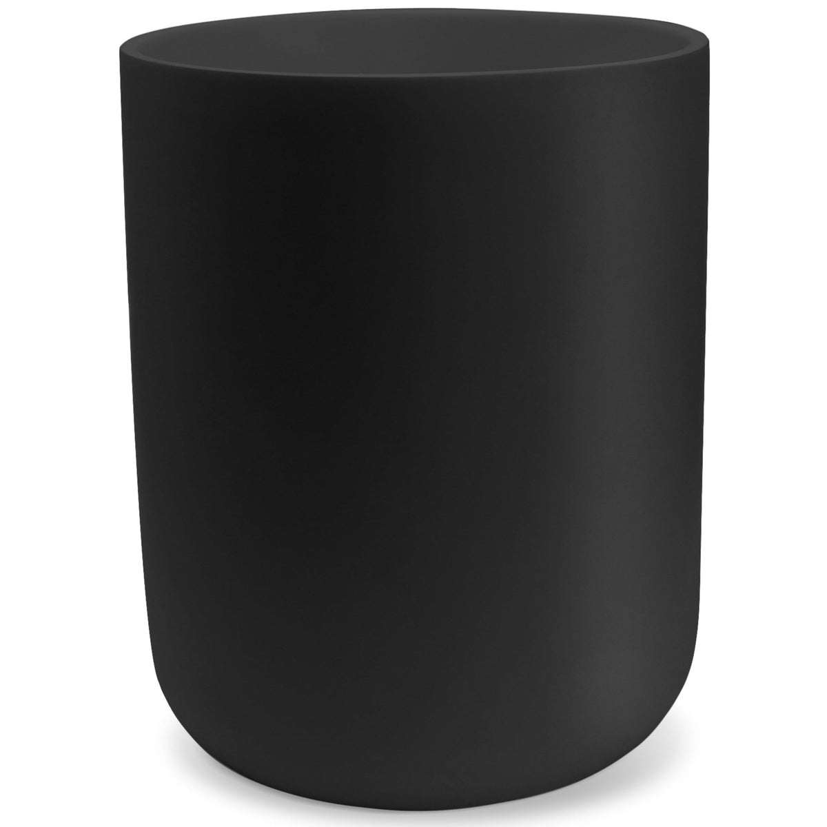 YEW DESIGN Matte Black Round Compact Trash Can Mini, 3.5 Gallons / 13L Garbage Bin, Tiny Wastebasket for Bathrooms, Office, Under Desk, Bedroom