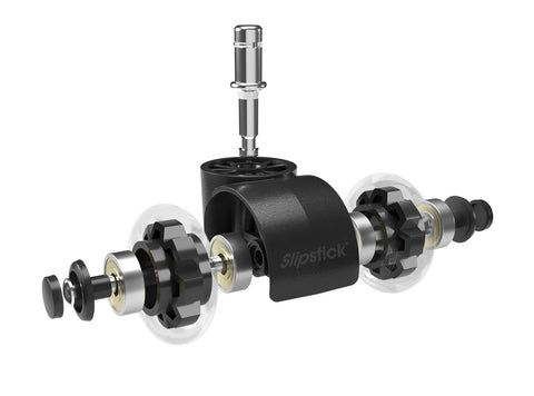 Slipstick Premium Rubber Office Chair Caster Wheel Replacements (Set of 5) for All Hard Surface Floors and Carpet