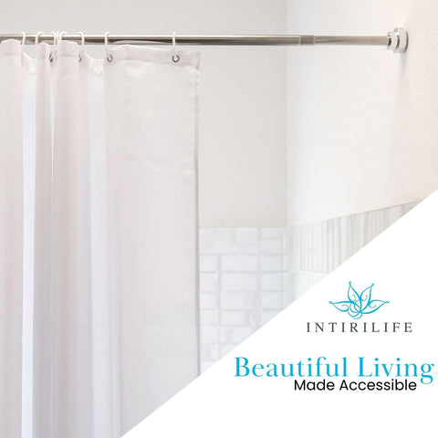 Intirilife telescopic rod in SILVER 120-227 cm- Extendable rod, stainless steel, adjustable, non-slip