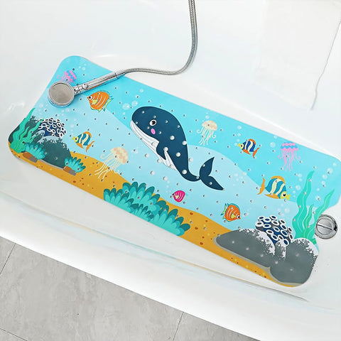 100x40cm Bath Mat Cartoon Tub Mat Non-Slip Shower Bathtub Mat Extra Long