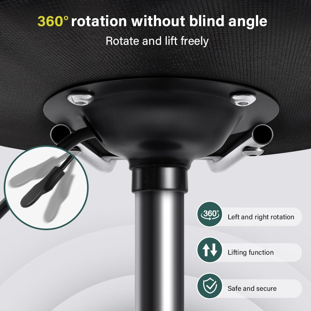 BFTOU Square Swivel Stool on Wheels Perfect for Work SPA Shop Massage Height-Adjustable and Cost-Effective Rolling Stool Chair with Back White (WHITE)
