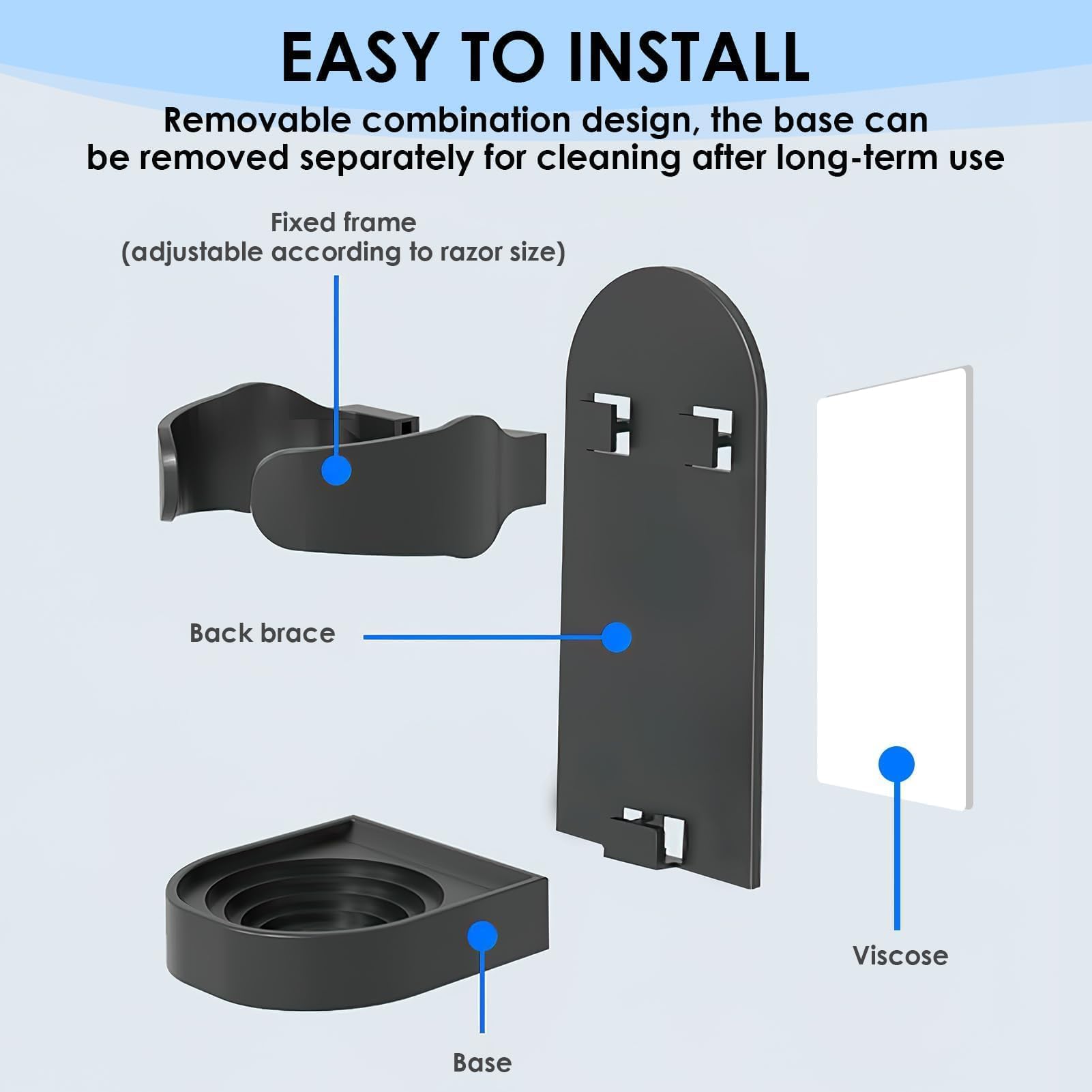 Electric Toothbrush Holder Wall Mounted, 4 Pack Self Adhesive Toothbrush Holders for Bathroom