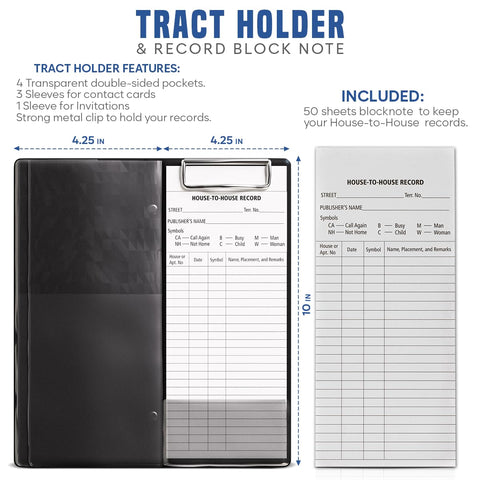 OLDECORY Tract Holder for Ministry, Black Plastic, JW.org gifts, Pioneer, organizer, Jehovah Witness accessories, 1 unit, 200g capacity