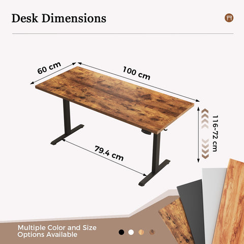 Klicelor Electric Standing Desk, 2 Memory Buttons for stand & sit, 100x60