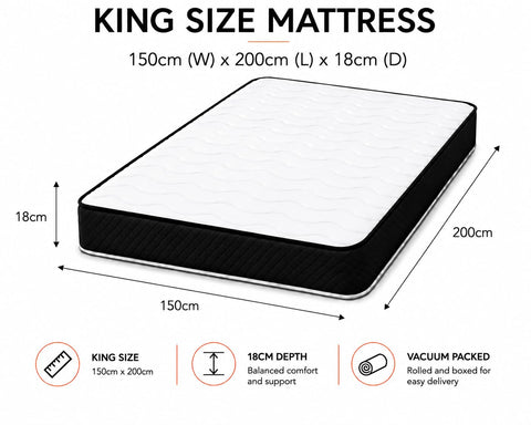 eXtreme comfort ltd Cooltouch Colours Black King Size Mattress