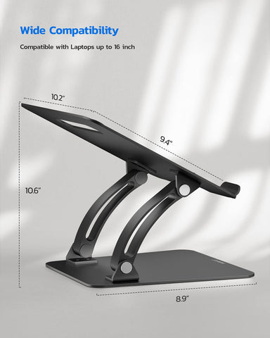 Nulaxy Adjustable Laptop Stand for Desk, Dual Foldable Design, Black