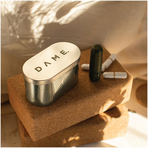 DAME Tampon Storage Tin – Elegant Bathroom Organiser for Tampons and Feminine Care Essentials