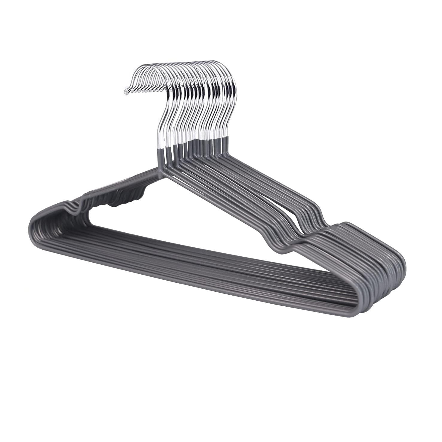 1Above 25x Premium Rubber Coated Metal Hangers - Heavy Duty - Space Saving Organiser Clothes Hangers for Wardrobes Coat Rack Rails Thin and Non-Slip