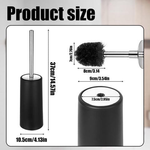 Zhujiehigh 1 Set Soft Silicone Toilet Brush & Holder with Steel Lid