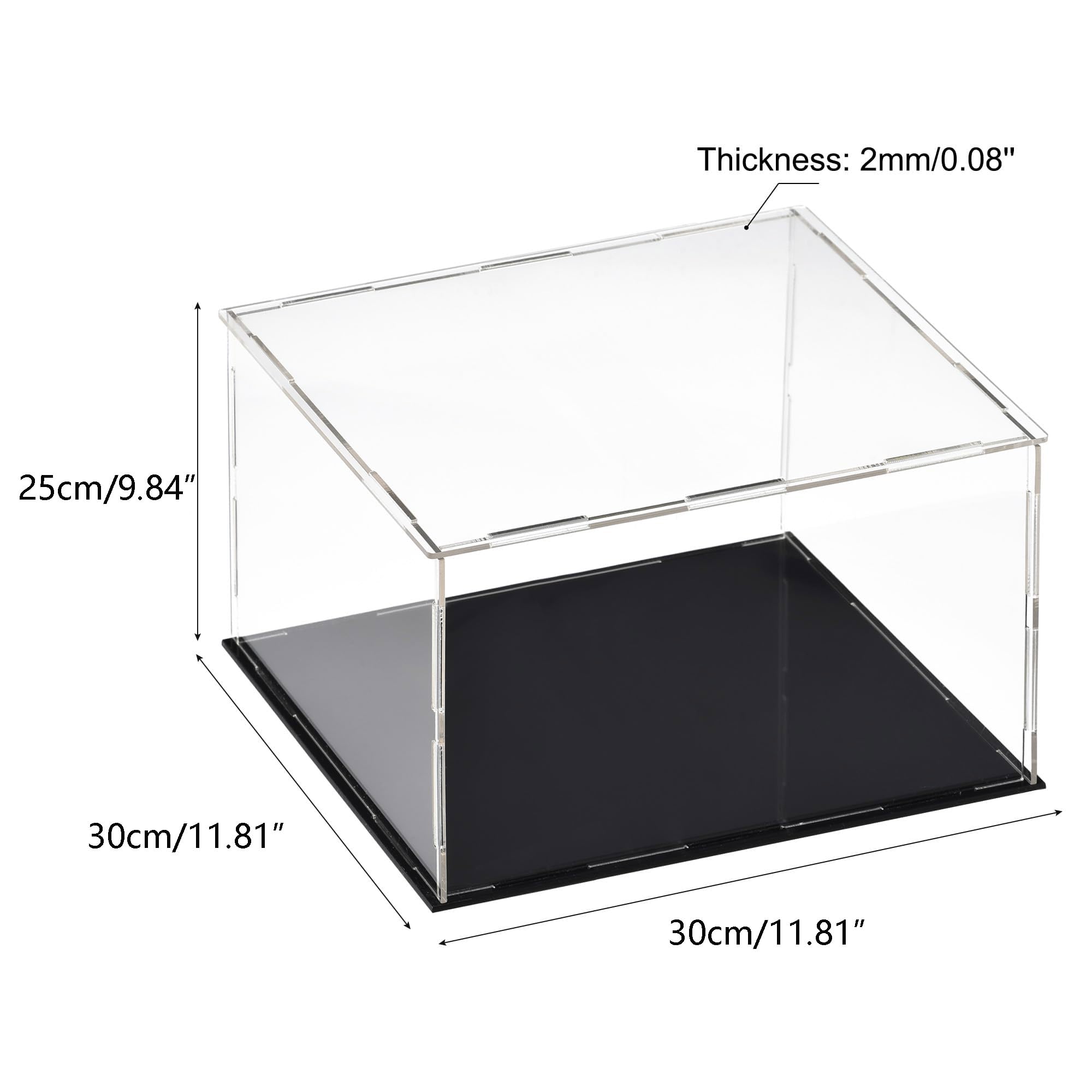 Recogwood Acrylic Display Case, 30 x 30 x 25cm Dustproof Clear Showcase