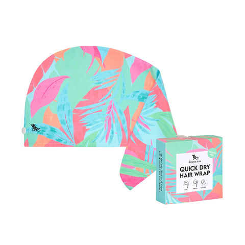 Dock & Bay Turban Hair Towel - For Home & the Beach - Super Absorbent, Quick Dry - Hot Tropics