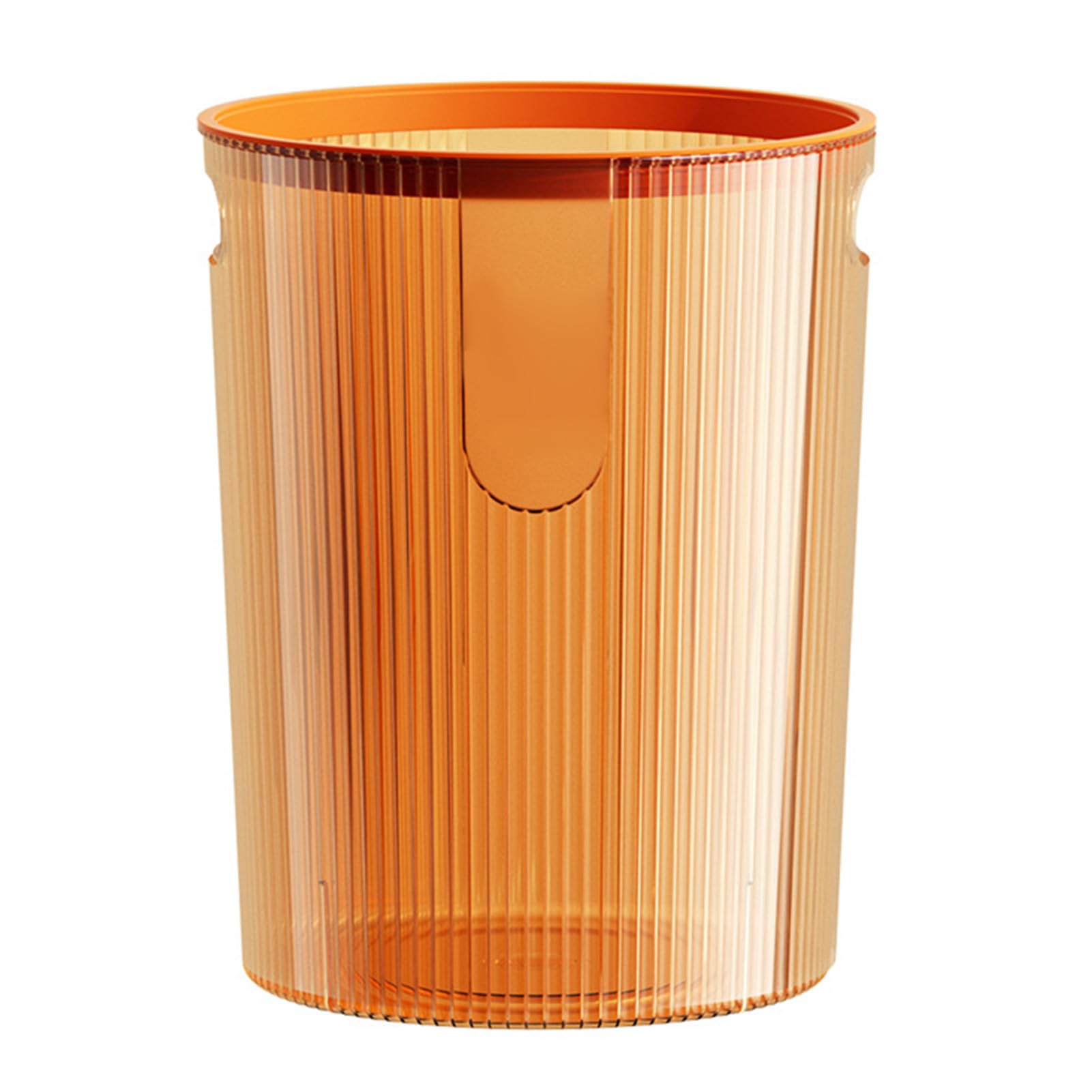 Jenngaoo Transparent Plastic Bin - 8L Round Waste Paper Basket for Kitchen, Bathroom, Office | Compact Rubbish Bin with Handles
