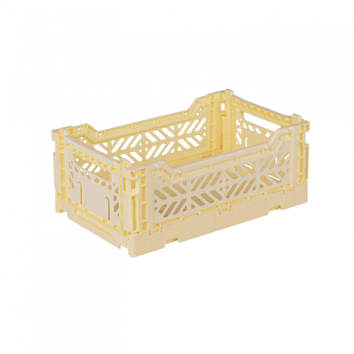 AYKASA Folding Crate, Sturdy Folding Box, Plastic, Stackable, Banana, Mini (27 x 17 x 11 cm)