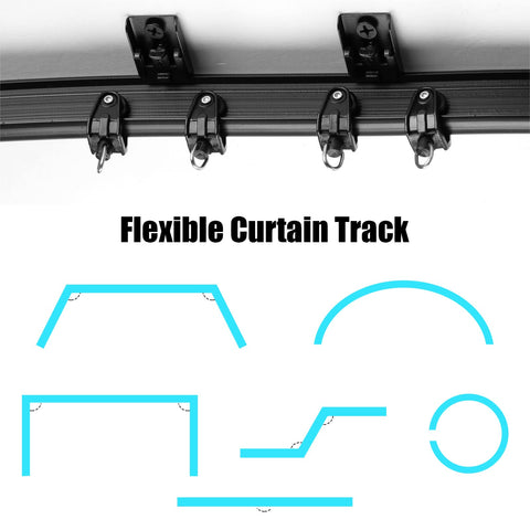 Flexible Bendable Ceiling Curved Curtain Track Mount Windows Shower Curved Track for Curtain Rail with Track Curtain System RV Curtain Track Bed