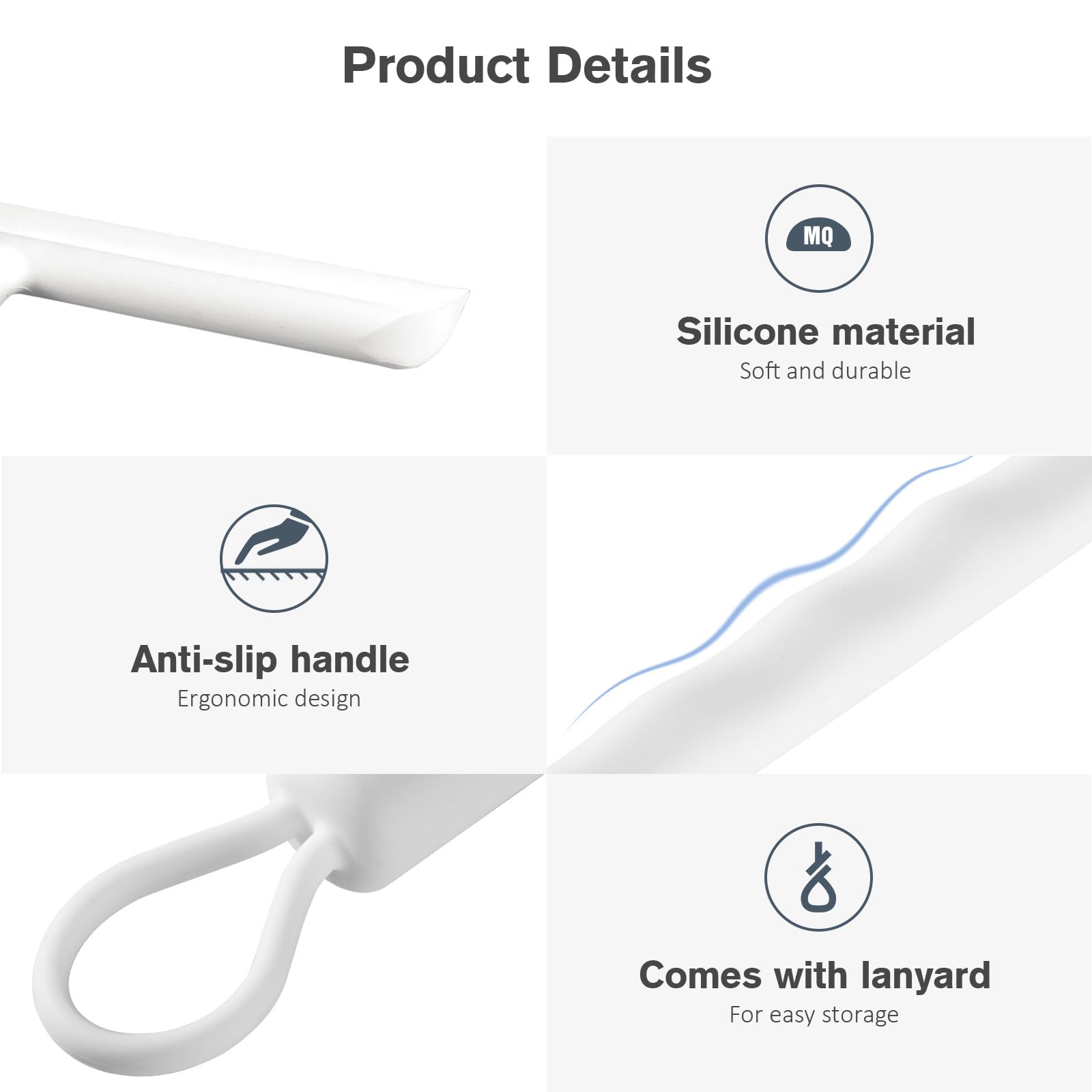 Vinabo Shower Squeegee for Shower Doors,Silicone Squeegee Shower Cleaner with Hook,Bathroom Shower Wiper