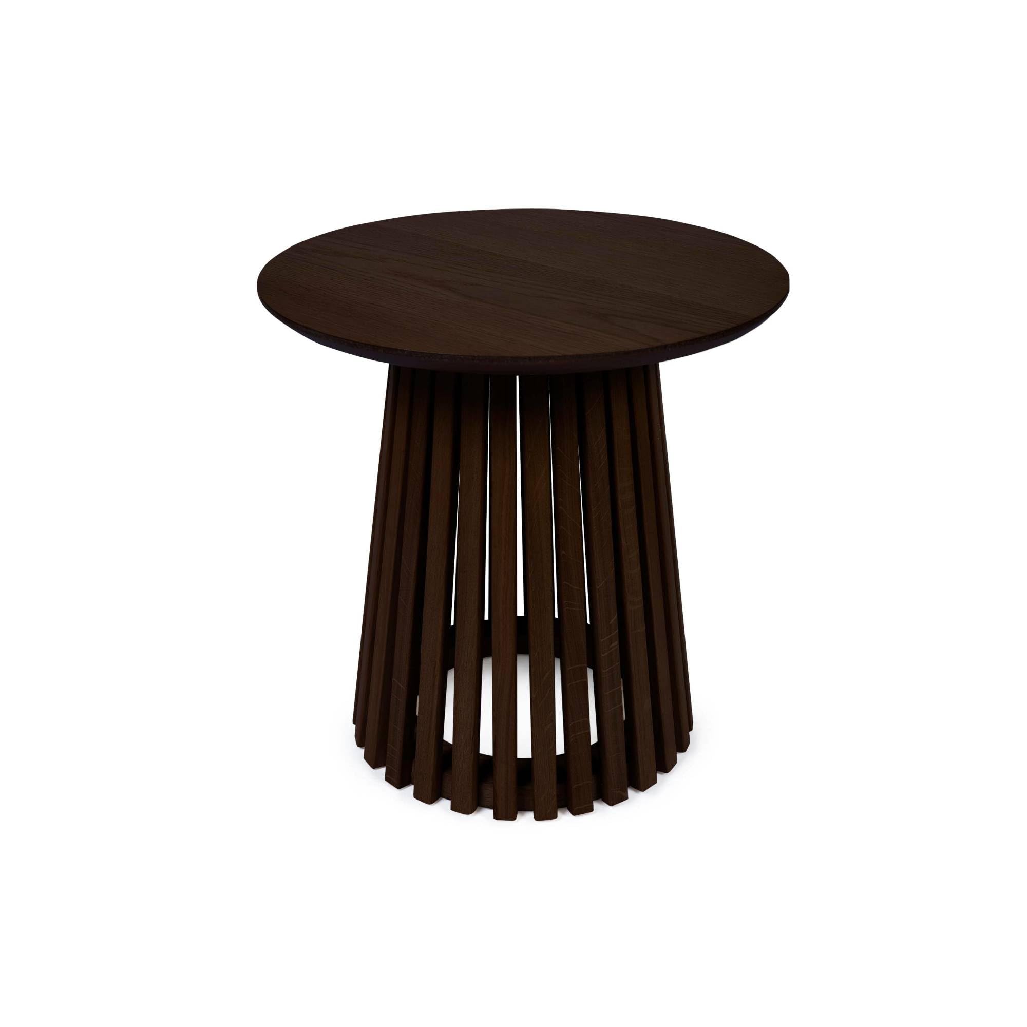 Julian Bowen Ollie Slatted End Table - Cocoa Oak, Brown - H45 x W45cm