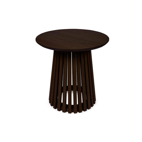 Julian Bowen Ollie Slatted End Table - Cocoa Oak, Brown - H45 x W45cm