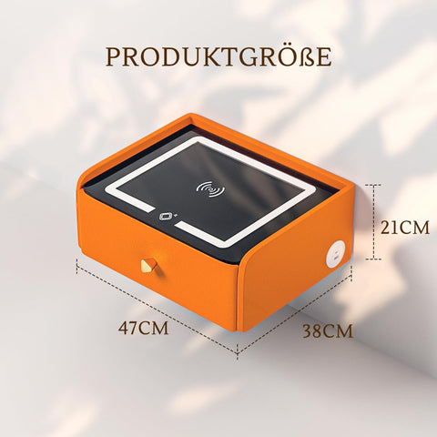 ihomemore Bedside Table with Charging Function Bedside Table Hanging Sleeping Options for Young People Orange