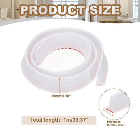 PATIKIL 39 Inch Collapsible Shower Threshold Water Dam Guard, Shower Stopper Barrier Self Adhesive Sink Splash Guards for Frameless Shower Door