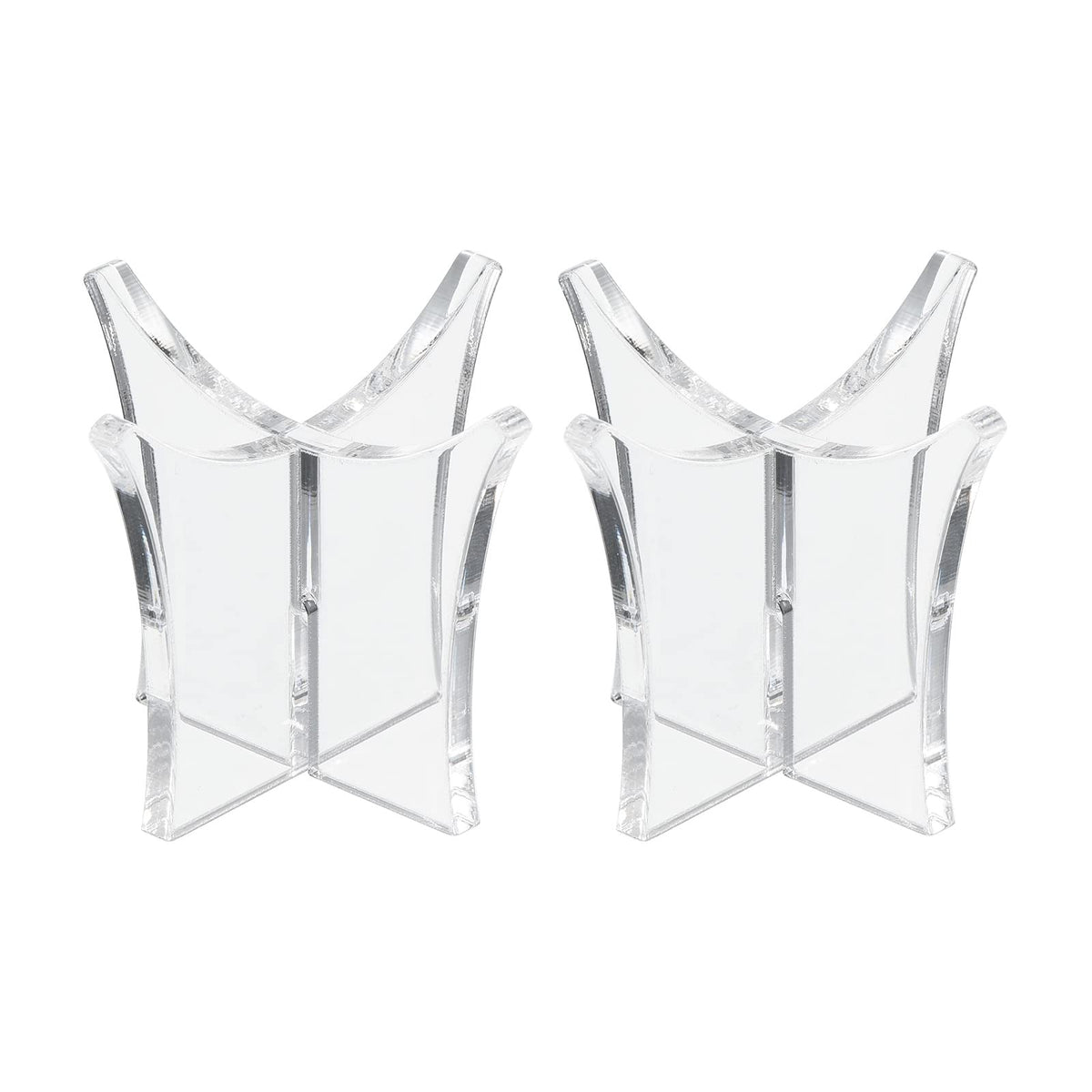 PATIKIL 2.3" Ball Display Stand, 2 Pack Multi-Function Acrylic Ball Stand Display Holder for Baseball Tennis Ball, Clear