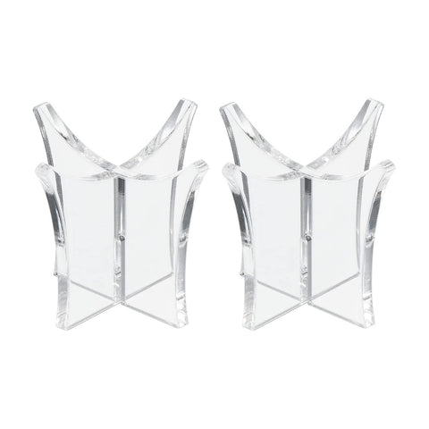 PATIKIL 2.3" Ball Display Stand, 2 Pack Multi-Function Acrylic Ball Stand Display Holder for Baseball Tennis Ball, Clear