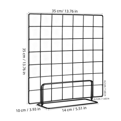 MUCKLILY 35 cm Black Wire Grid Display Stand with Base