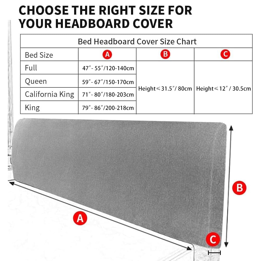 DUJUIKE Headboard Slipcover for Cal King Bed, Stretch Bed Headboard Cover, Dustproof Protector Cover for Linen Tufted Upholstered