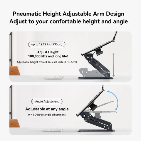 GIISSMO Laptop Stand Height Adjustable Laptop Riser Vented Aluminum Desk Notebook Holder Compatible with 10-17'' MacBook Pro/Air Dell Lenovo Samsung