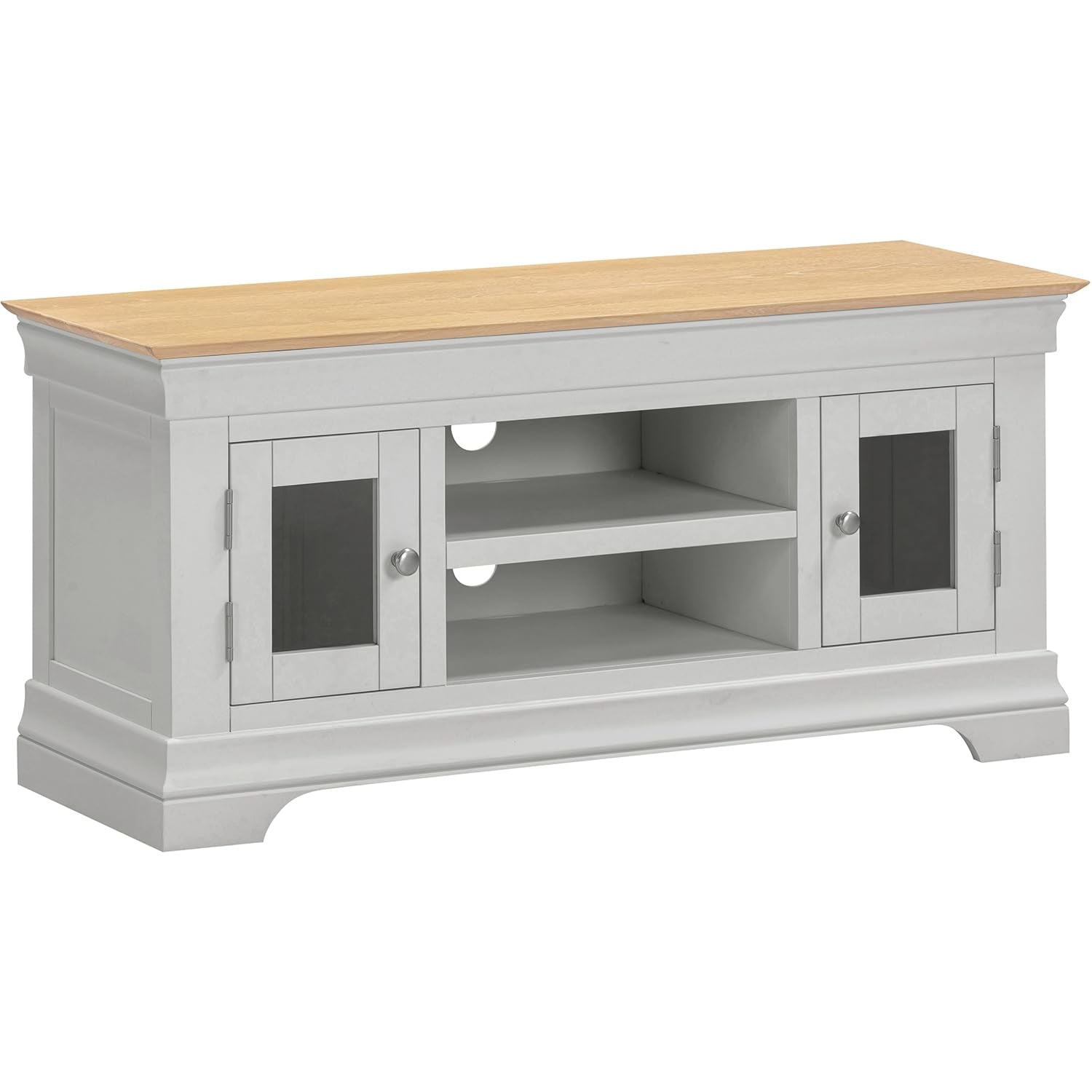 Seconique Bordeaux Small Tv Stand in Pebble Grey/Oak
