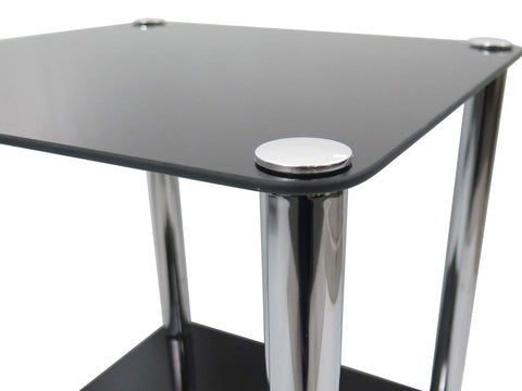 ASPECT Matrix 2-TierBlack Glass Shelving Rack/Side End table