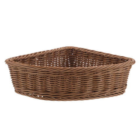 TOYANDONA Woven Corner Triangle Storage Basket for Wardrobe and Bathroom Organizer Bin, 24.5Cm Radius Fan-Shaped Shelf Organizer Basket for Cosmetics