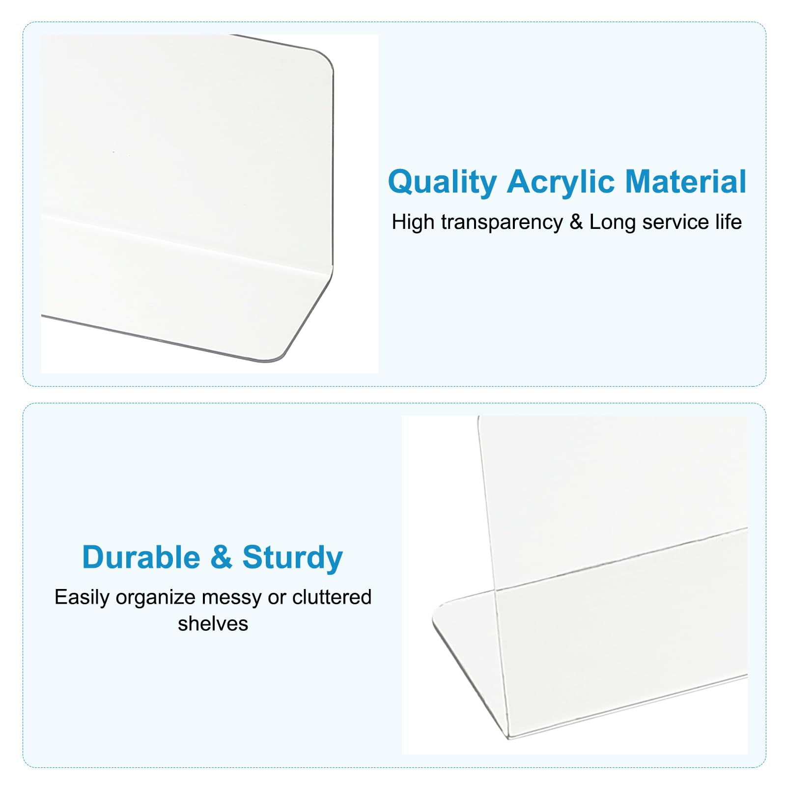 PATIKIL 6 Pack Shelf Dividers for Closet Organization, 250 x 40 x 120mm Acrylic Closets Separator Kitchen Cabinet Shelves Under Bed Blocker for
