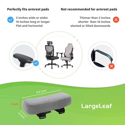 LargeLeaf Extra Thick Chair armrest Cushions Elbow Pillow Pressure Relief Office Chair Gaming Chair armrest with Memory Foam armrest Pads 2-Piece Set