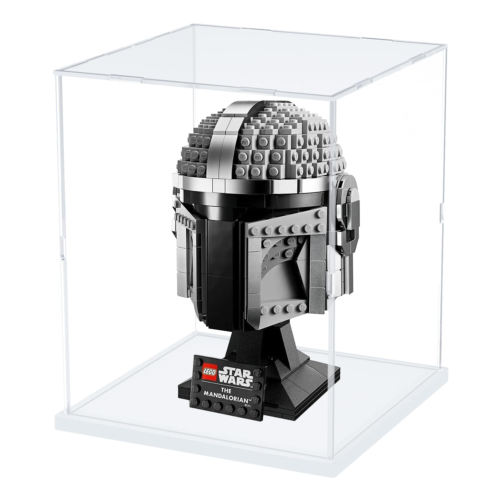 Nynelly Acrylic Display Case for Lego Star Wars Helmet Mandalorian Helmet for Lego R2D2 Models Figures