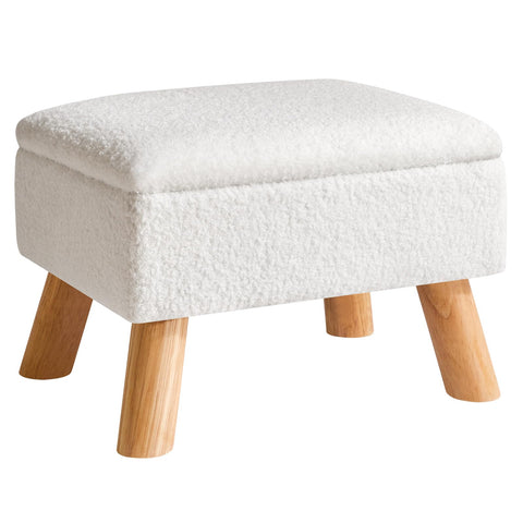 YMYNY Footstool with Storage, Small Foot Stool Ottoman with Sturdy Wood Legs Stool, Foot Rest with Padded Seat