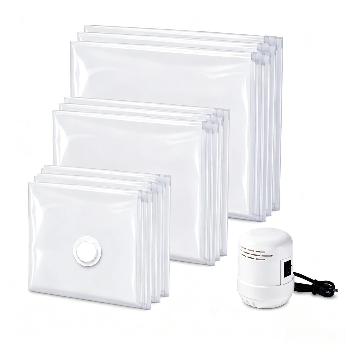 9 Pack Vacuum Storage Bag with Electric Pump, for Travel Vacuum Bags