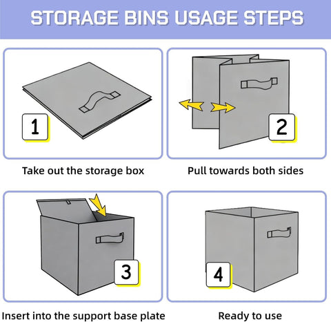 Siocok Cube Storage Boxes, 6 Pack Collapsible Fabric Storage Cube Organiser Bins with Handles