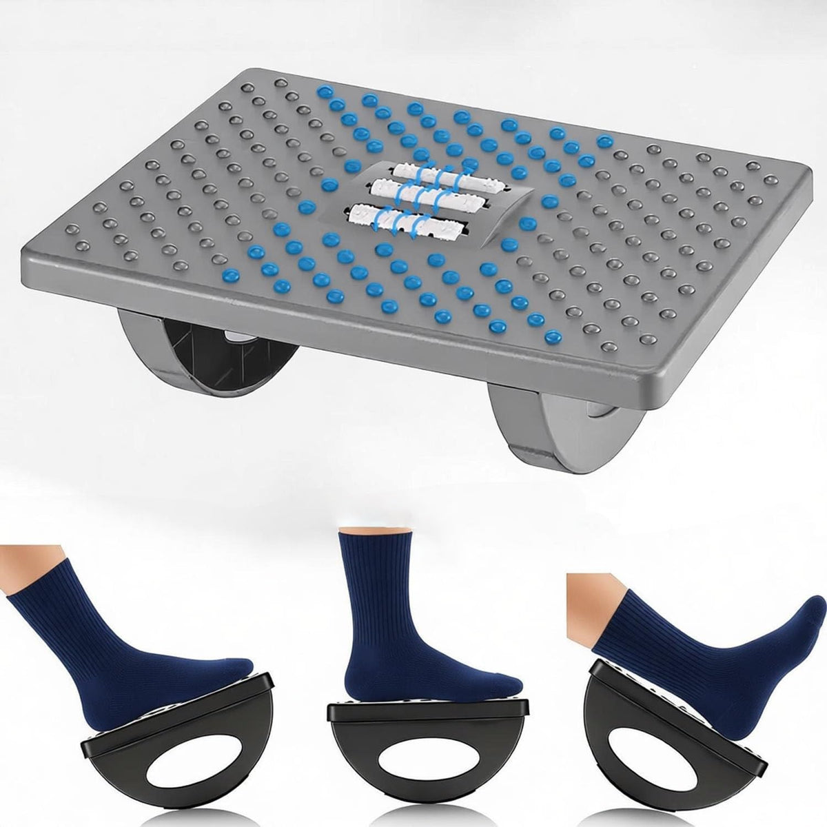 Foot Rest for Under Desk at Work, Ergonomic Foot Stools for Under Office Desk,Rocking Footrest with Roller Massager-Leg Rest for Chair