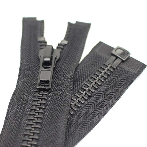YaHoGa 33 cm #10 Large Metal Zip Separable Zip for Coat, Jacket (Black)