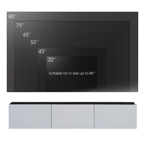 Atelier Mobili Floating TV Stand for 75/65 Inch TV, Wall Mounted Entertainment Center, TV Console