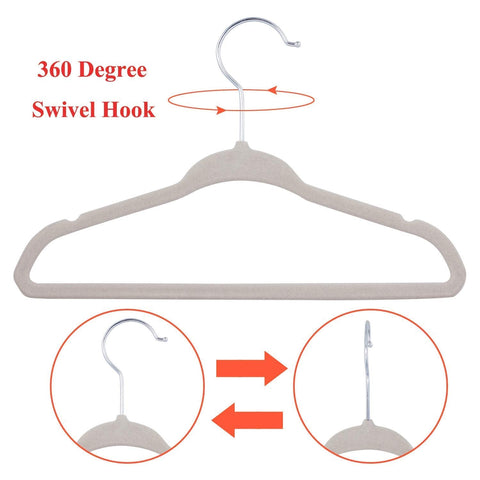 ETAOLINE Baby Velvet Hangers for Kids Clothes, 25-Pack Beige