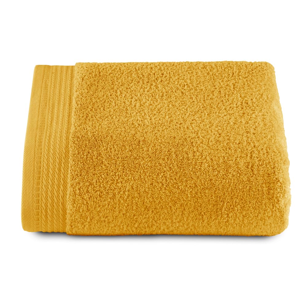 RIZO Top Towel - Set of 1 Shower Towel - Bath Towels - 100% Combed Cotton - 600 g/m2 - Measure 70 x 140 cm - Gold