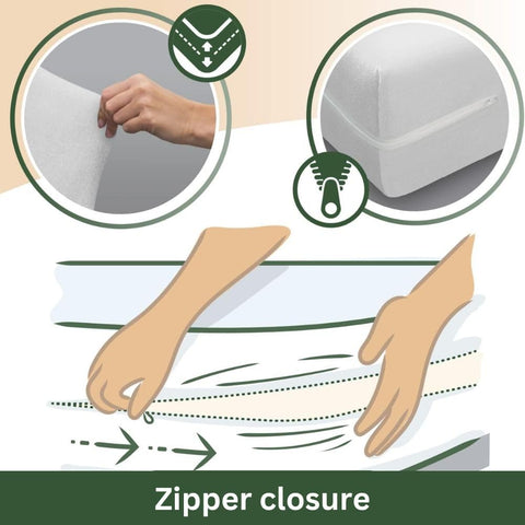 SAVEL - Mattress Encasement (160x190/200cm) | Noiseless, Elastic and Adjustable Mattress Protector | White