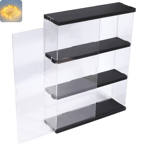 Nynelly 3 Shelf Clear Acrylic Display Case with Door - Wall Display Shelf for Models, Figures, Funko Pop, Pop Mart, Labubu, Sonny Angel, Smiski
