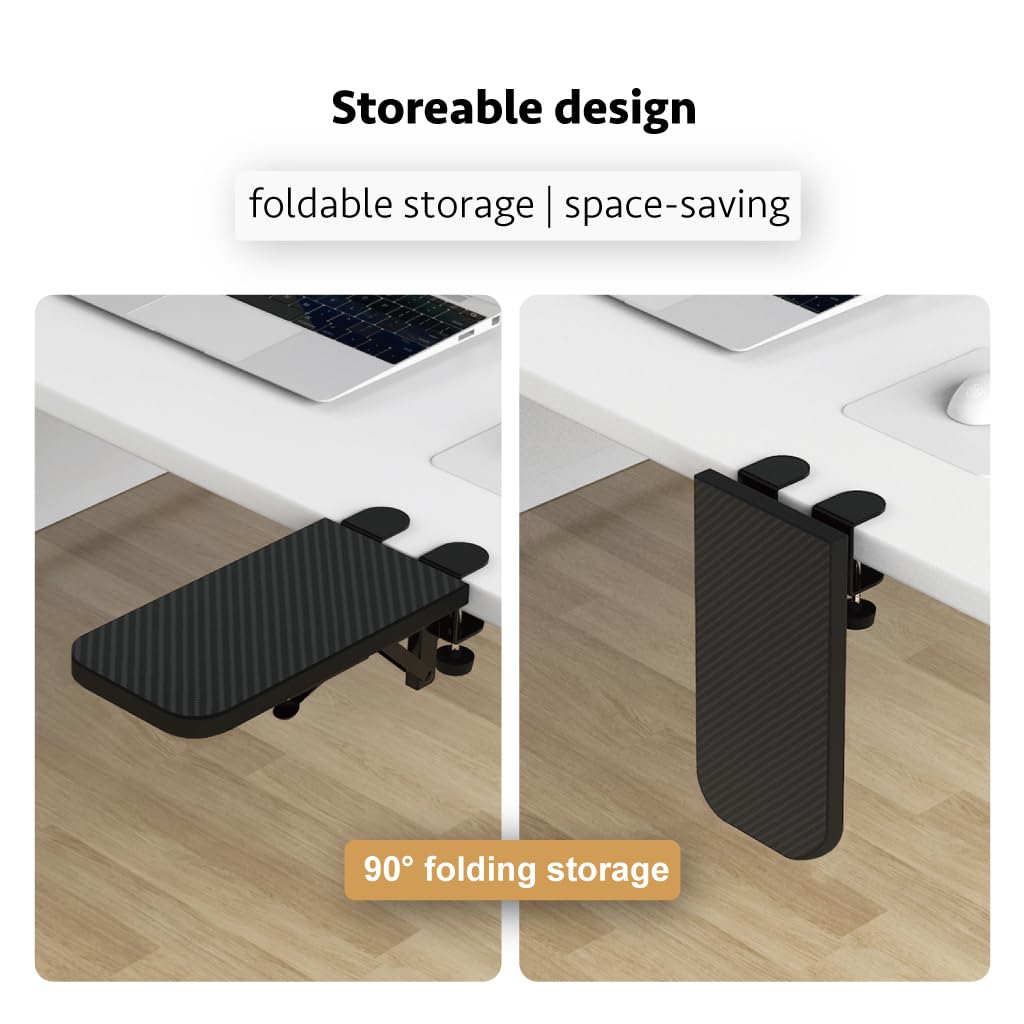 HONJIE Computer Arm Rest for Desk, Suitable for Office desks, Sturdy Mouse arm Support, Computer Desk Extender, Suitable for Home and Office,Black,L