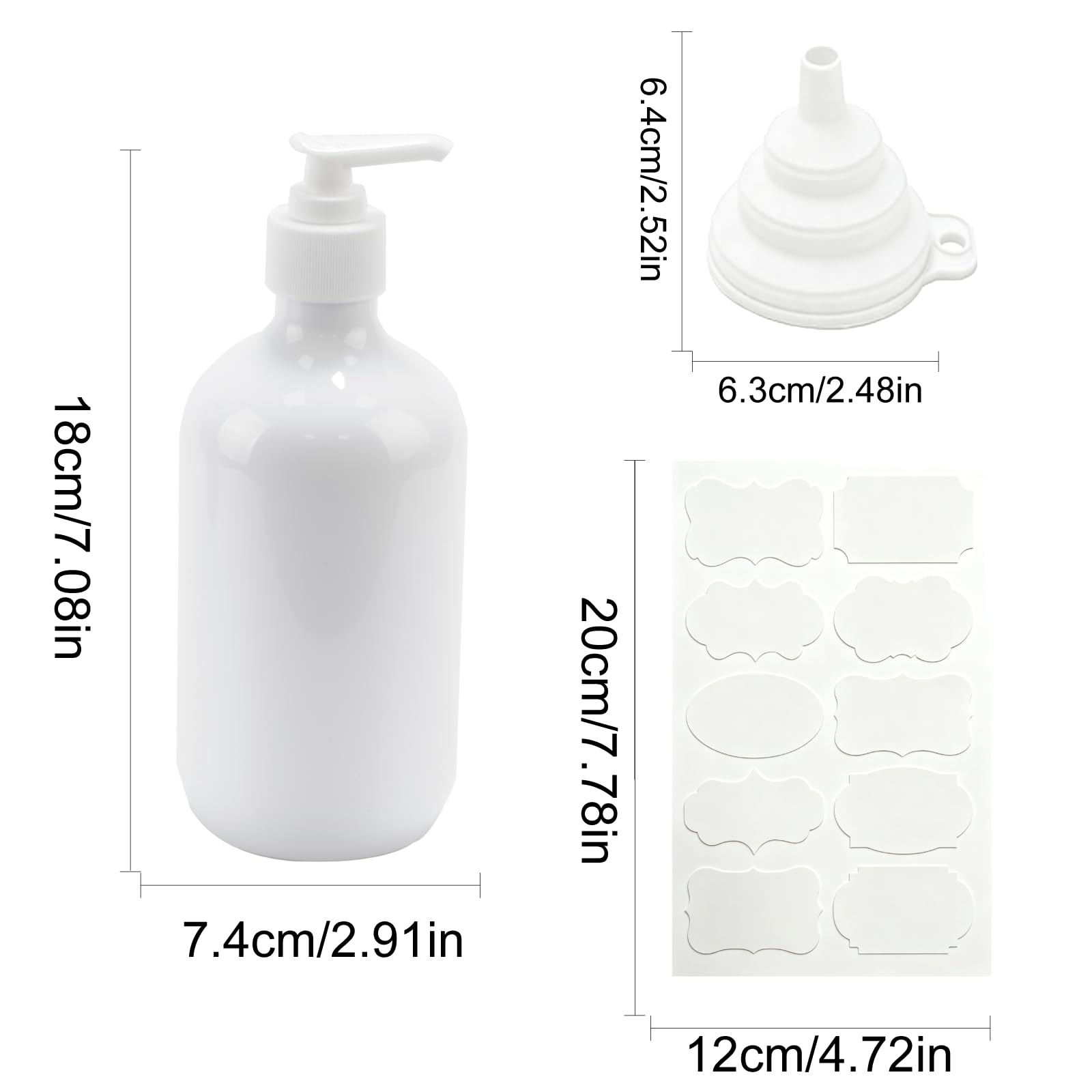 2 Pcs Soap Dispenser, 500ML/17oz Pump Bottle Dispenser, Empty Refillable Shampoo and Conditioner Bottles for Bedroom Kitchen Lotions Washing Up