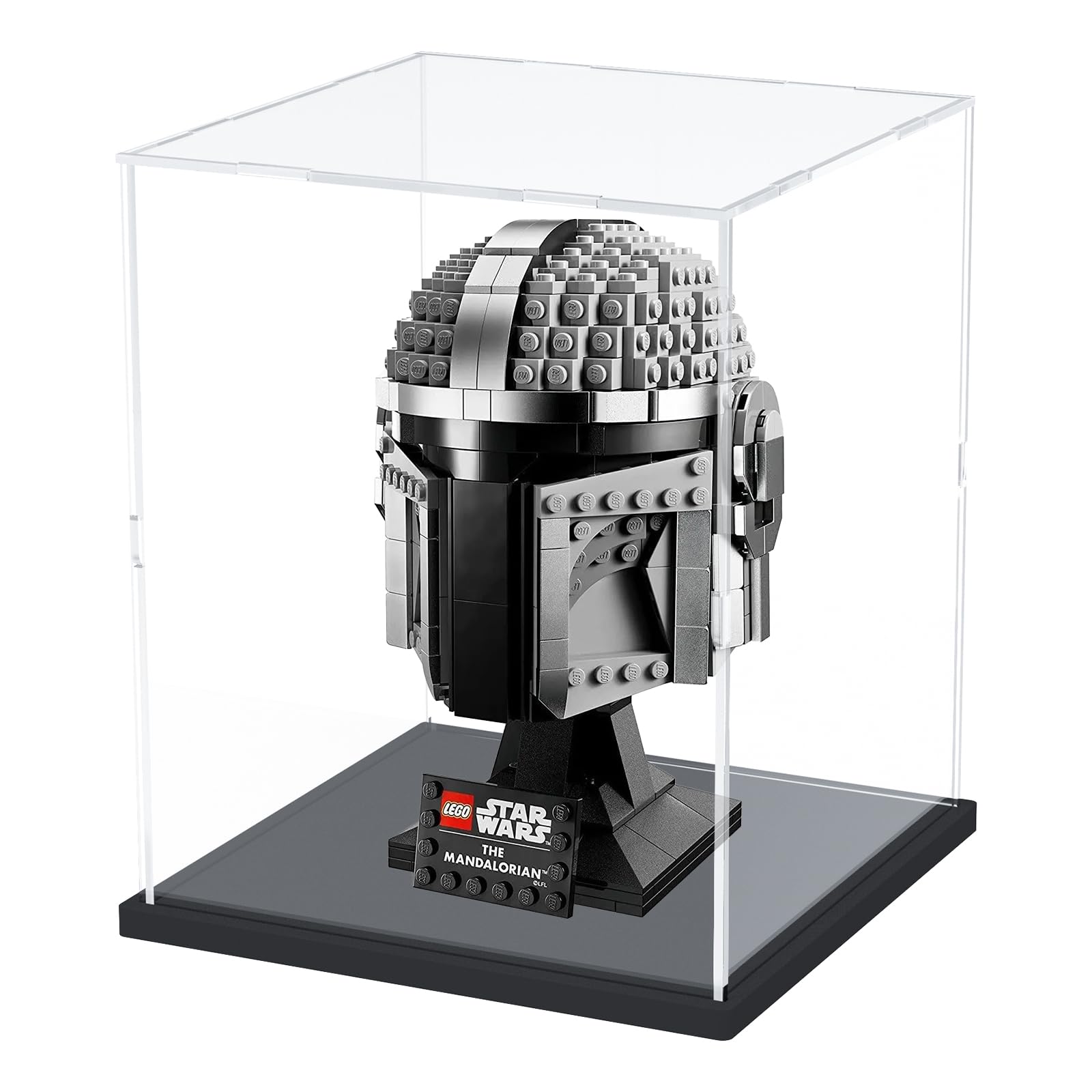Nynelly Acrylic Display Case for Lego Star Wars Helmet Mandalorian Helmet for Lego R2D2 Models Figures