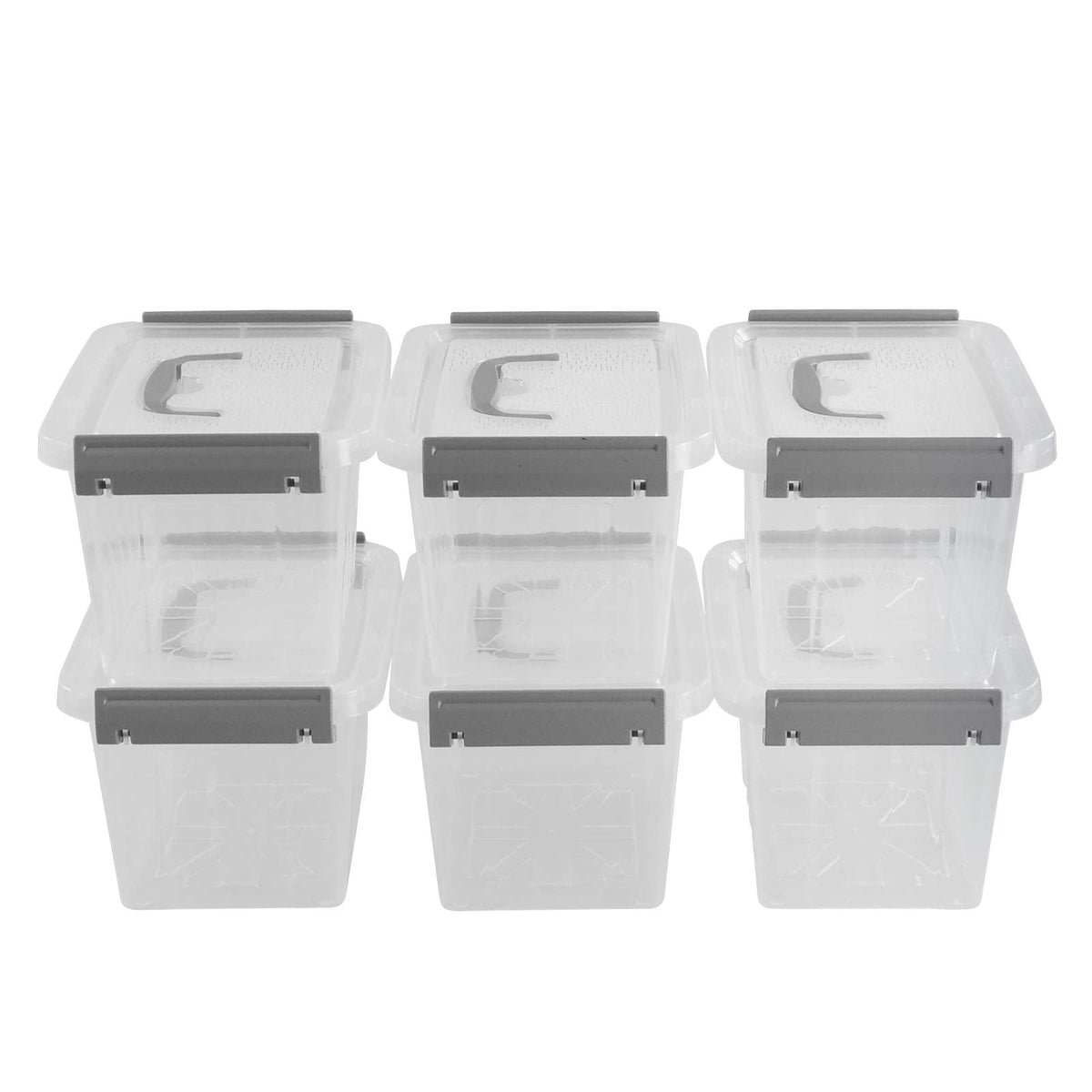 Joyeen Plastic Small Boxes, Clear Storage Boxes with Lids Set of 6